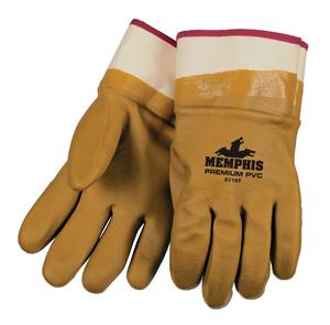 PREMIUM TAN DOUBLE DIP PVC SAFETY CUFF - Insulated Supported Gloves
